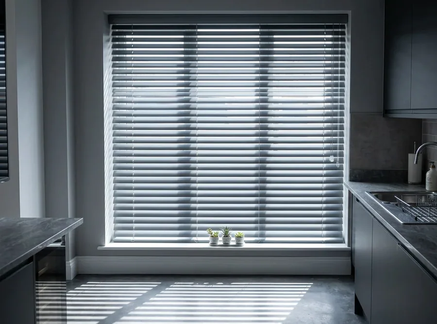 Timber & Aluminium Venetians fitted in a Cornwall Hill home