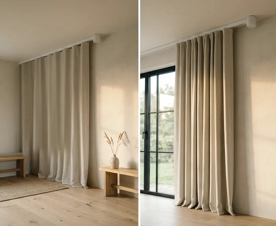 Motorised Curtain Tracks fitted in a Cornwall Hill home
